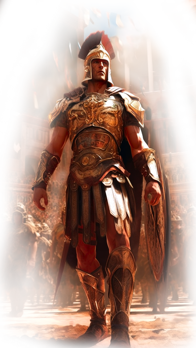 Gladiador orgulloso después del combate